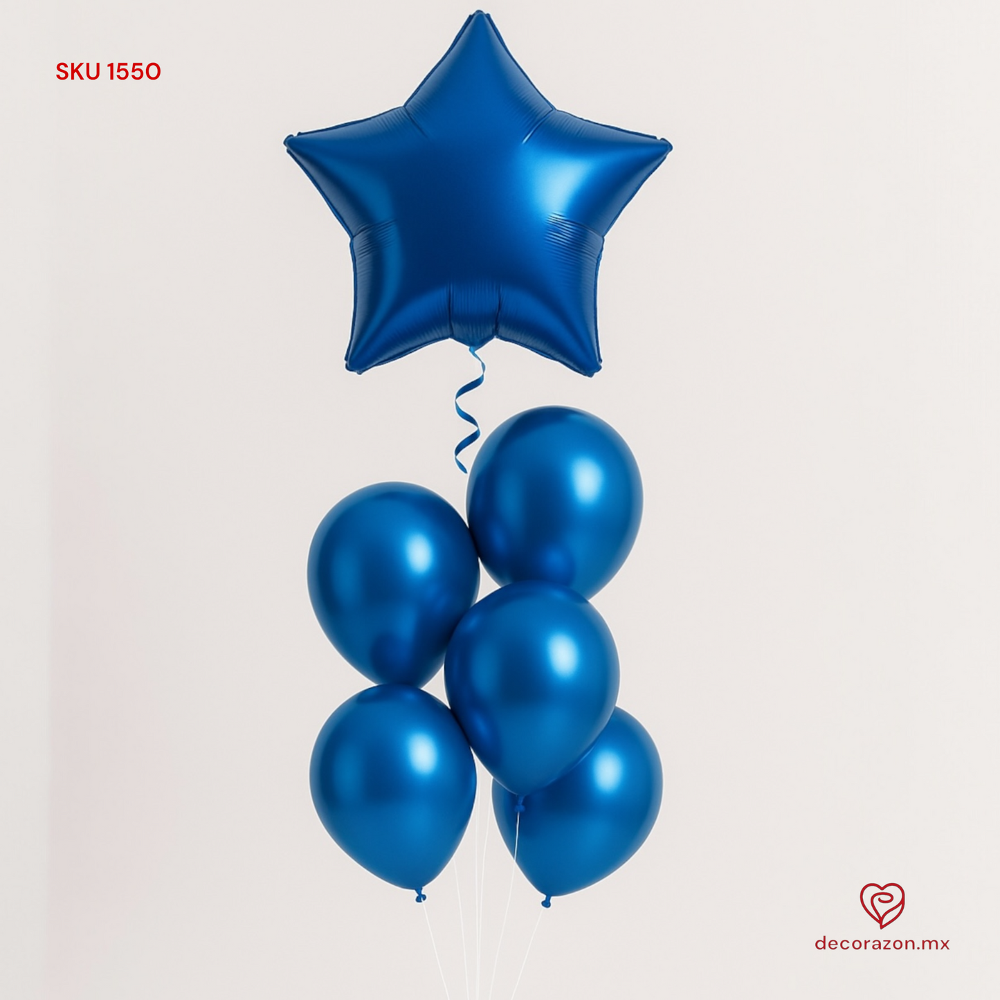 Ramillete globos látex y estrella azul