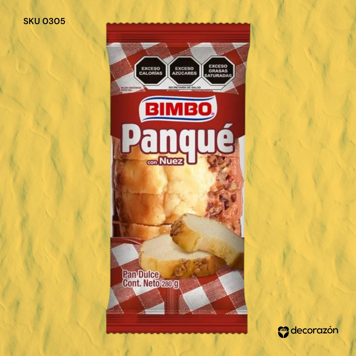 Panqué Bimbo con nuez 280 gr