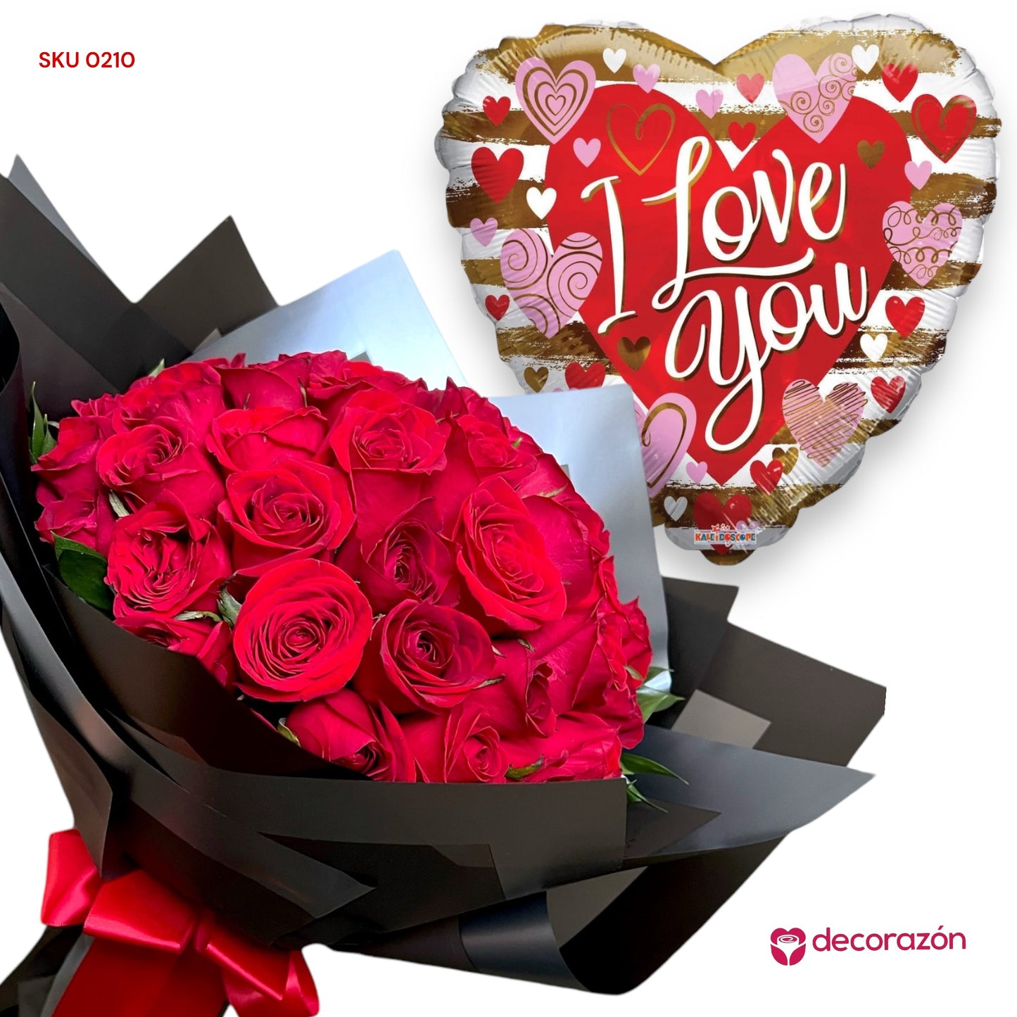 Ramo 50 rosas rojas y Globo amor 18”