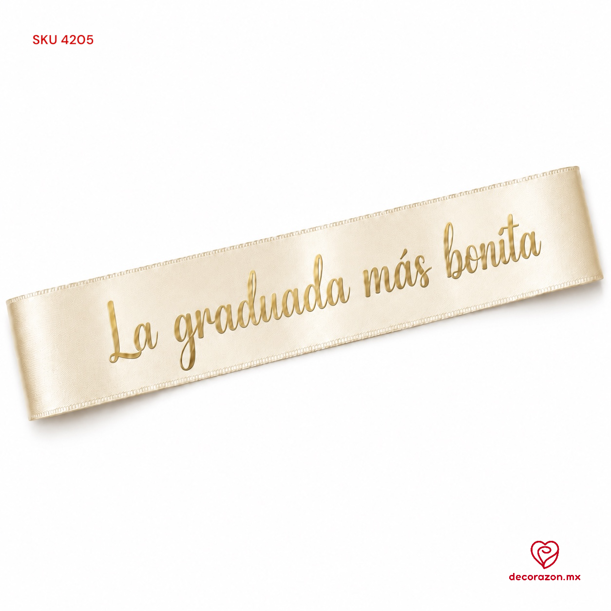 Listón beige la graduada más bonita