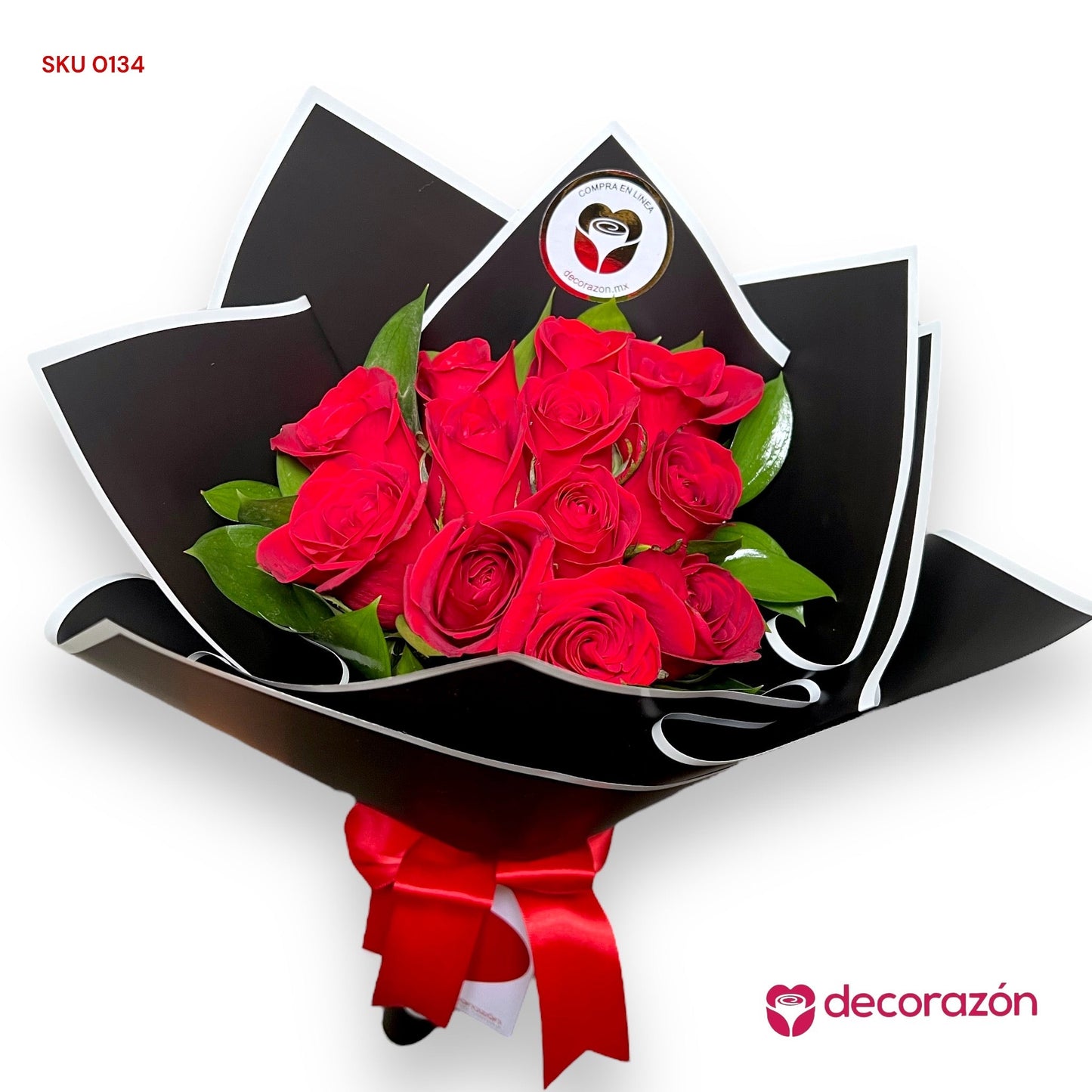 Bouquet de 12 rosas rojas