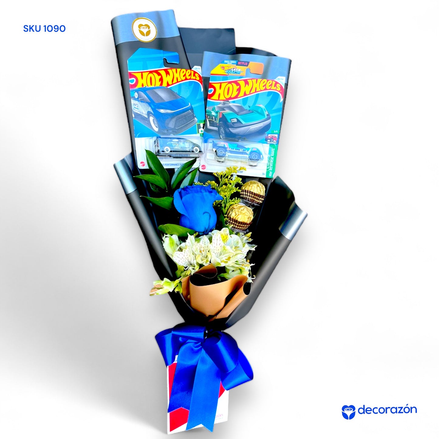 Ramo con chocolates y Hotwheels