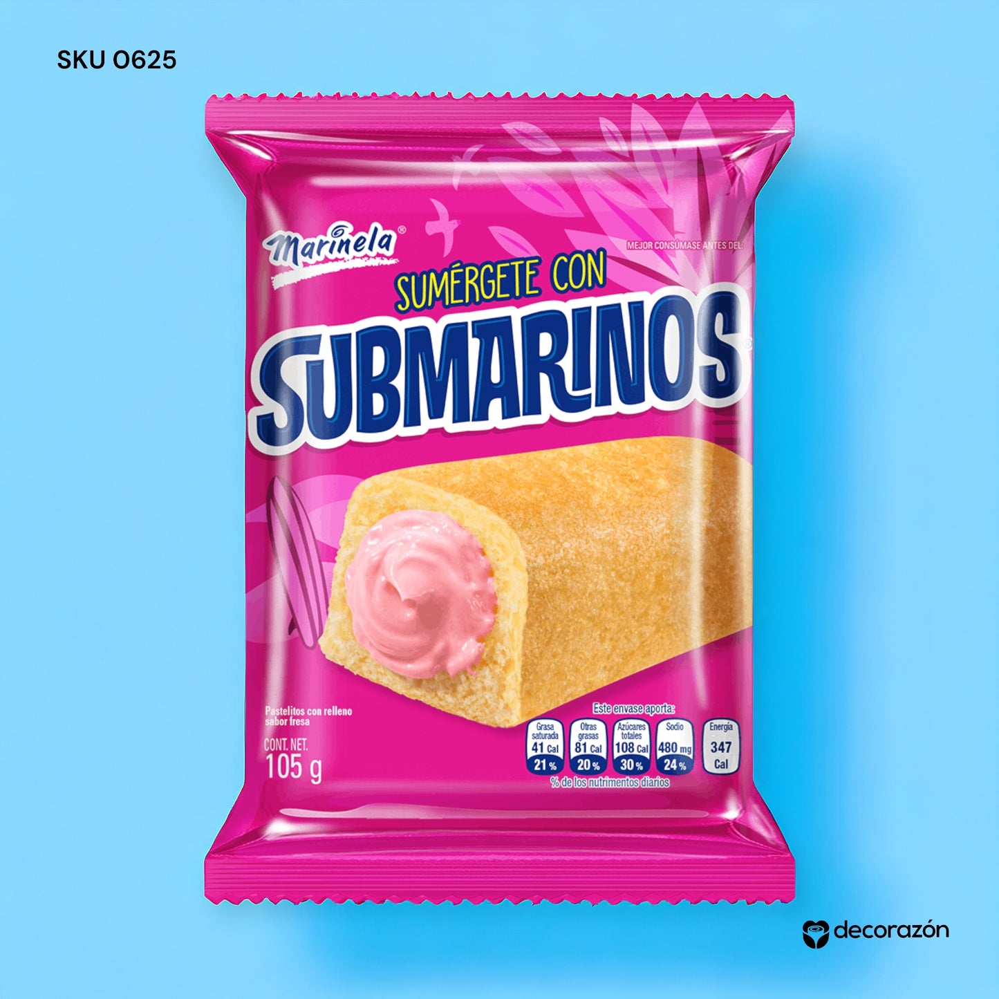 Submarinos Fresa 105gr