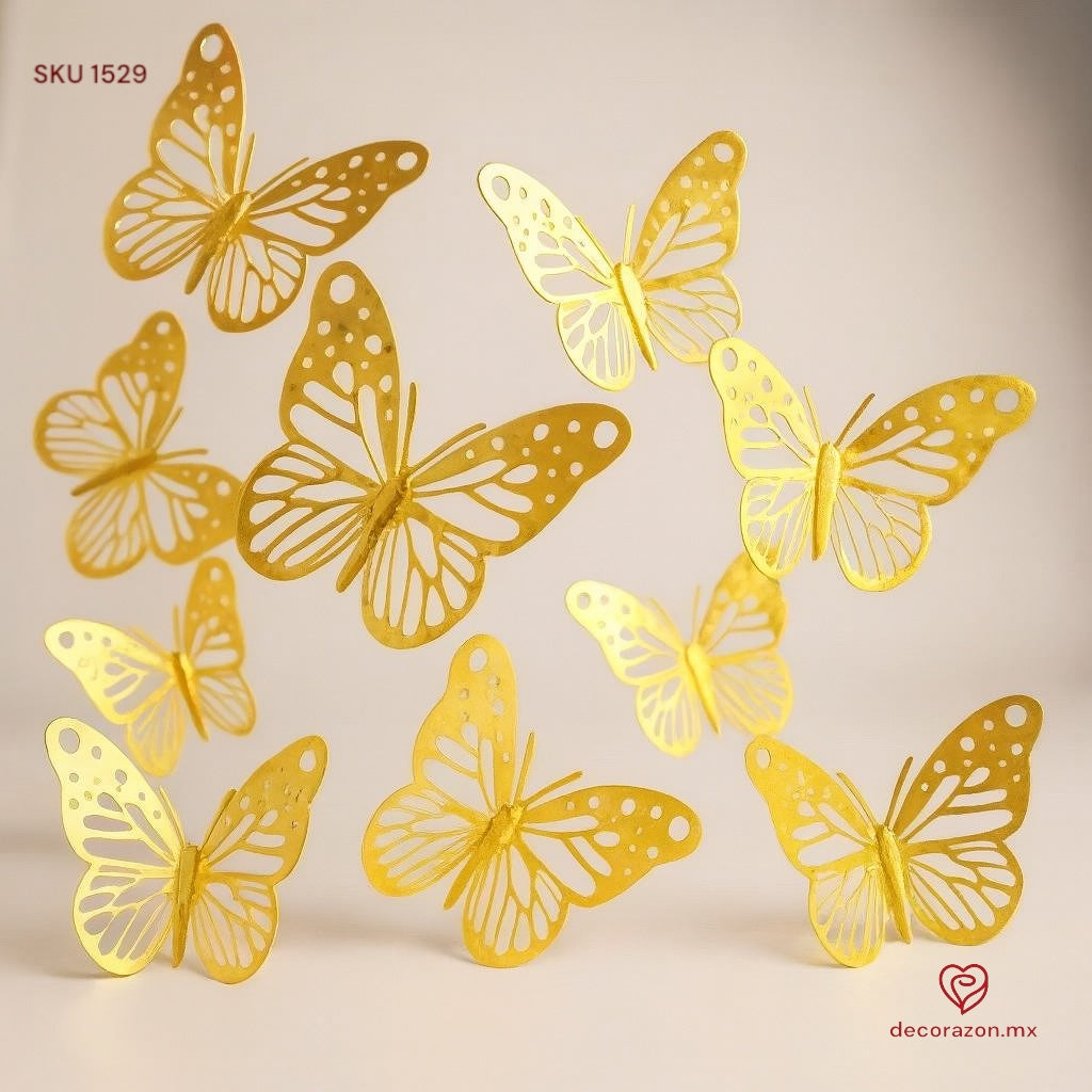 Mariposa decorativa color oro