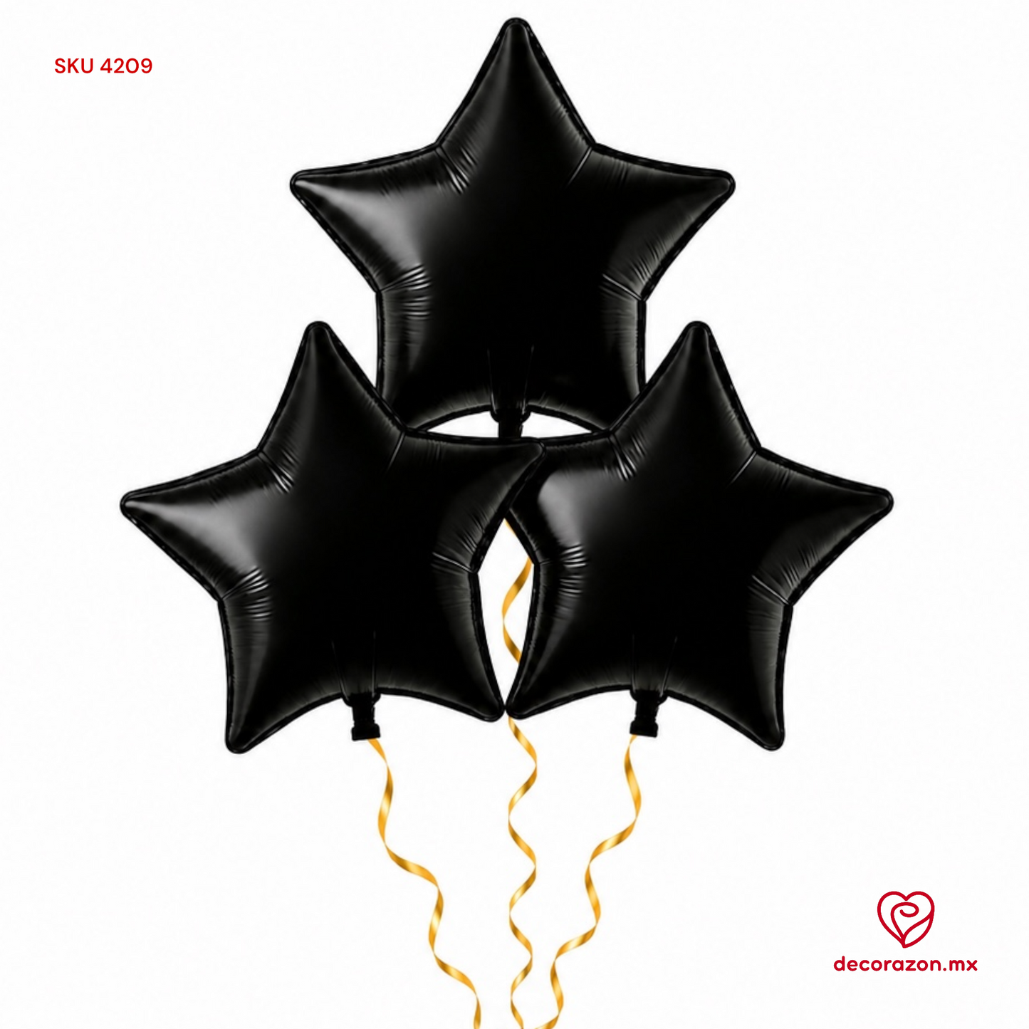Ramillete de 3 estrellas color negro
