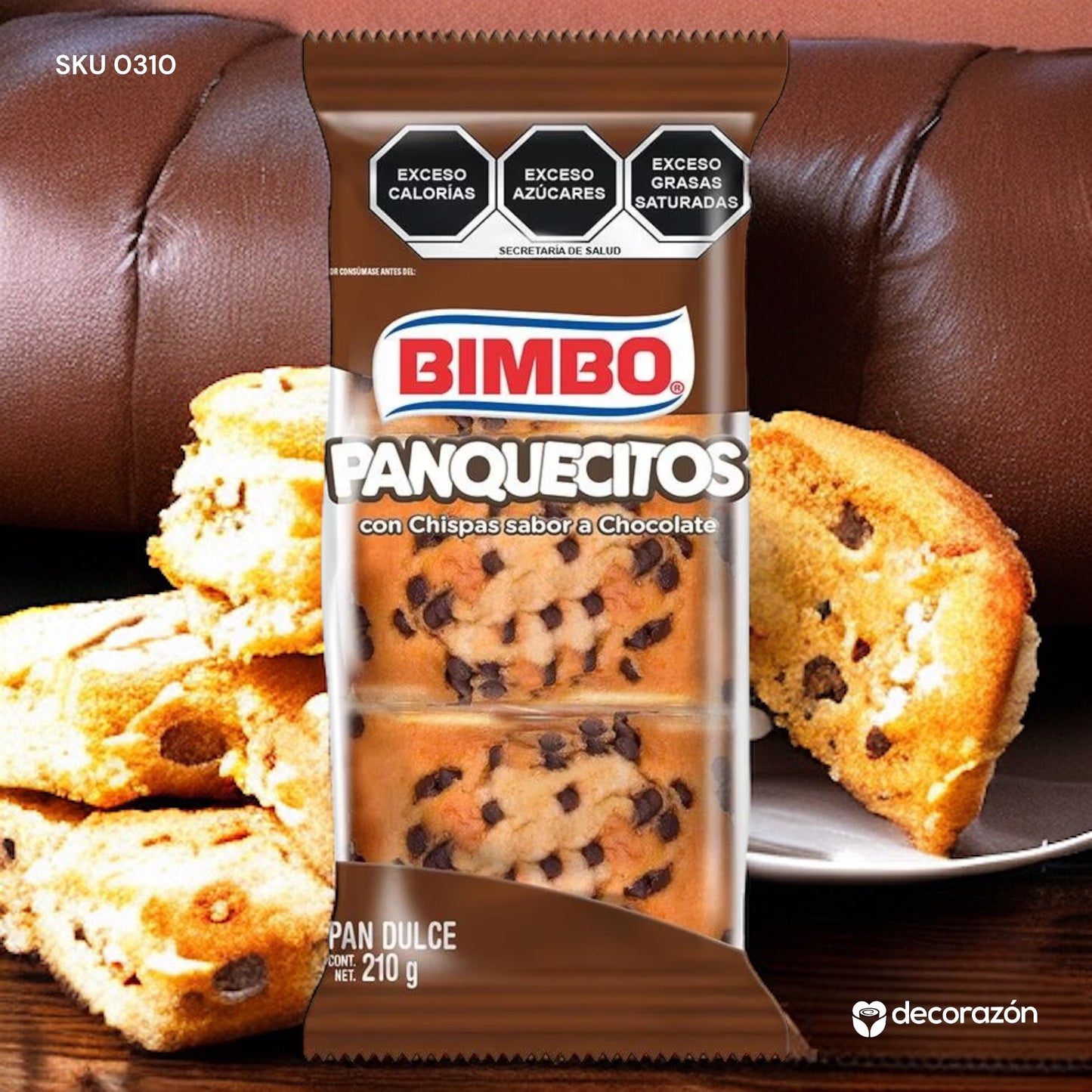 Panquecitos Bimbo con chispas sabor chocolate 210 gr