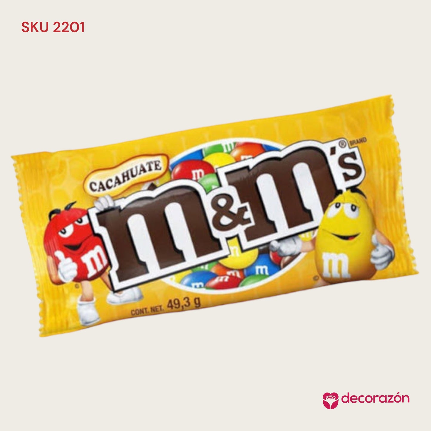Chocolate m&m amarillo