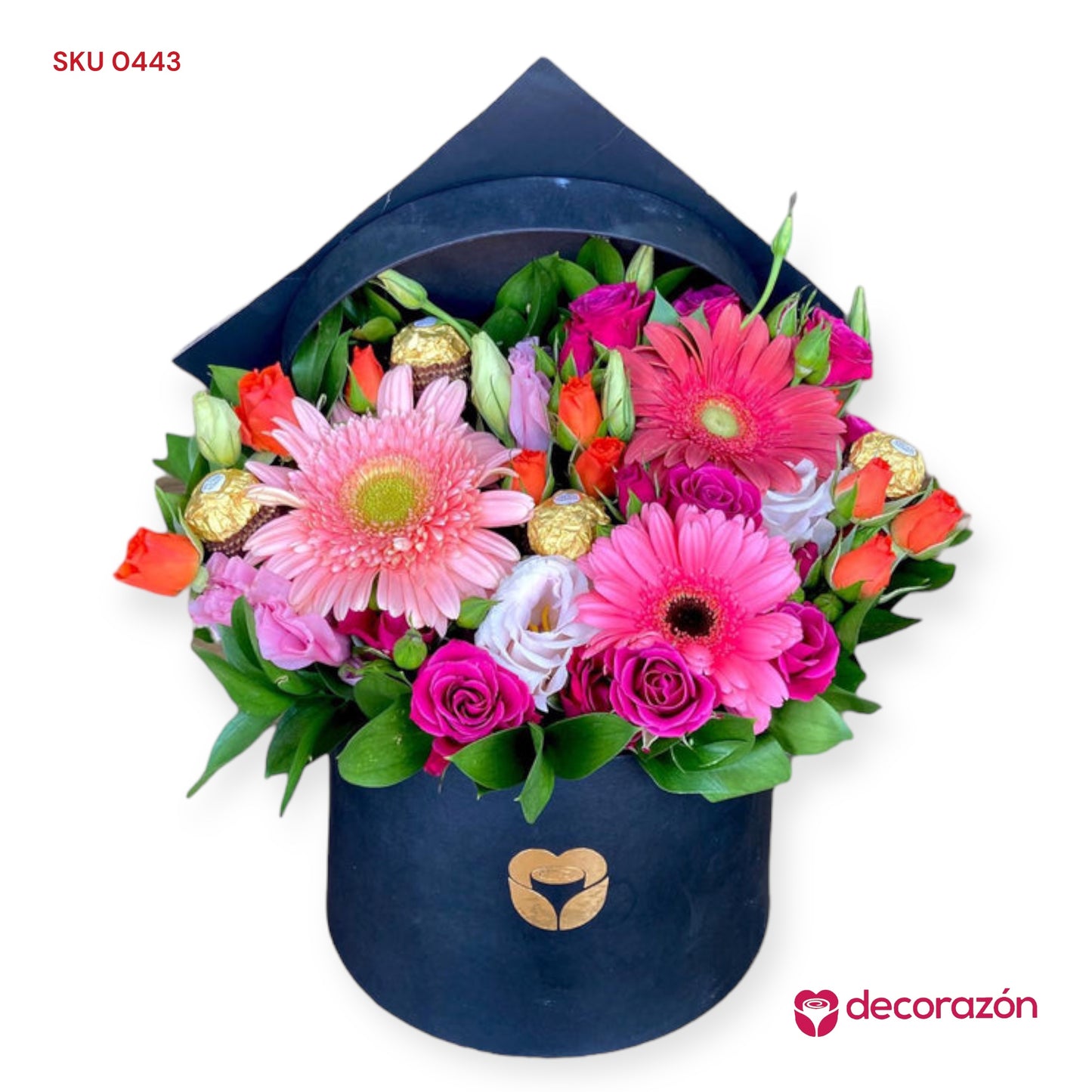 Caja circular flor variada