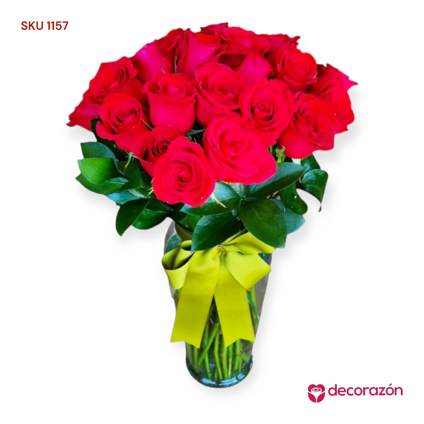 Florero de 24 Rosas rojas