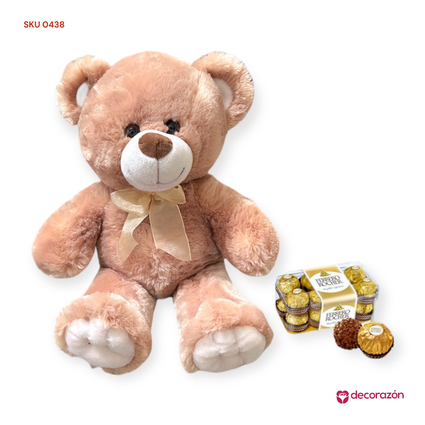 Oso de peluche 50cm y caja de chocolates Ferrero