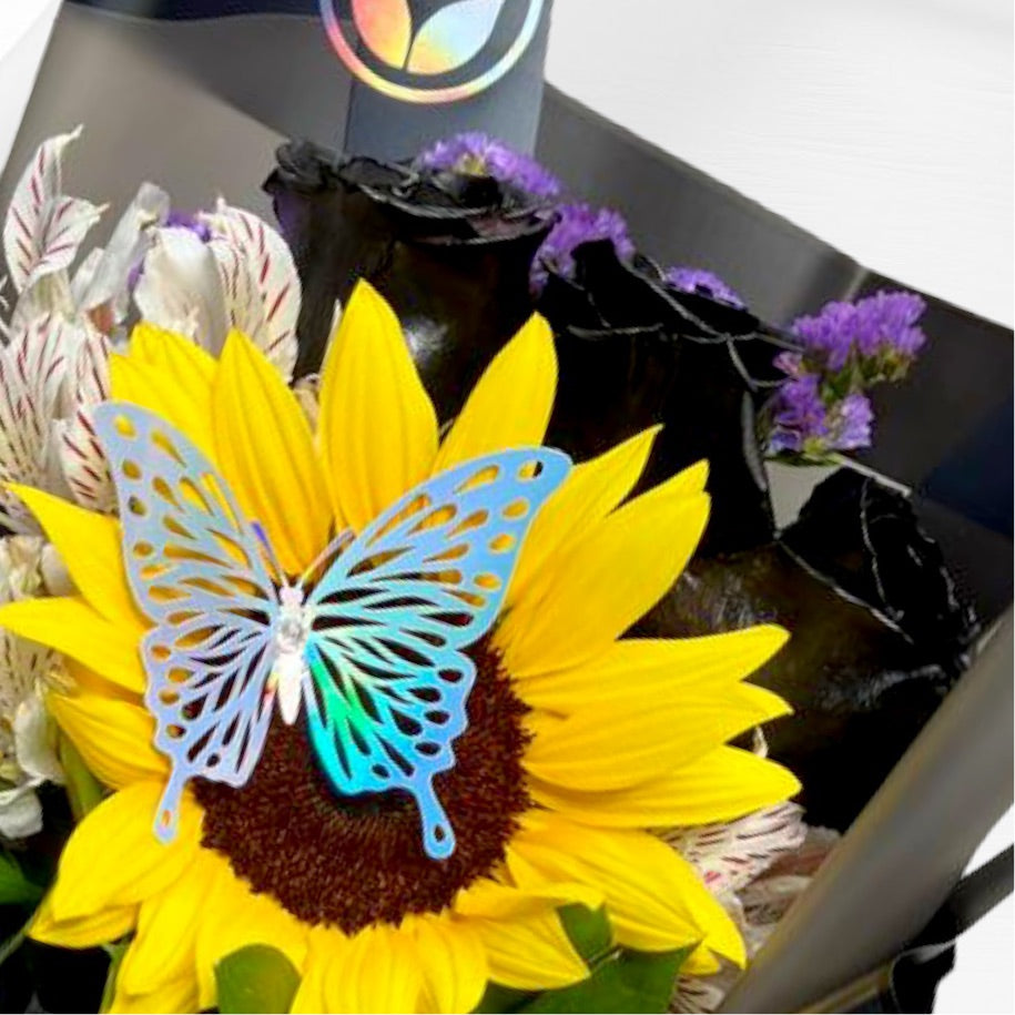 Ramo de Girasol con rosas negras