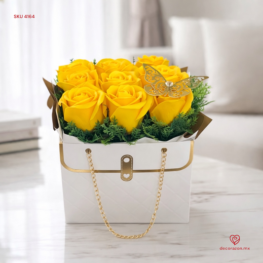 Caja rosas amarillas eternas
