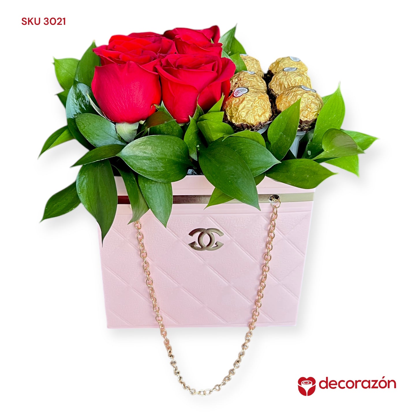 Caja Channel Rosas y chocolates