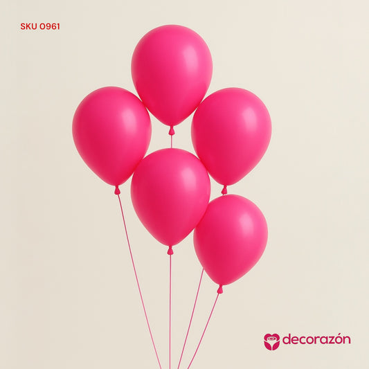 Ramillete de 5 globos rosas