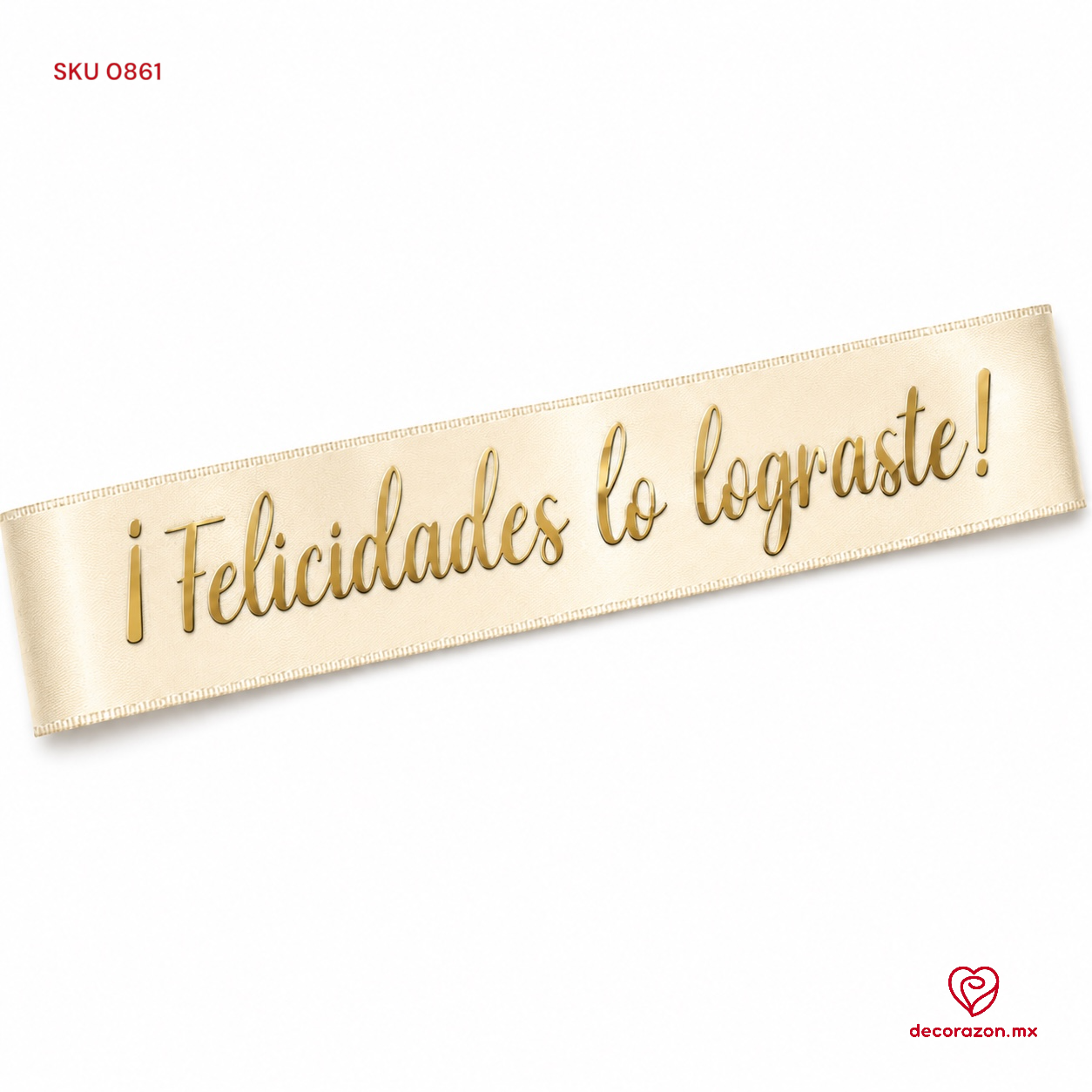 Listón beige Felicidades lo lograste