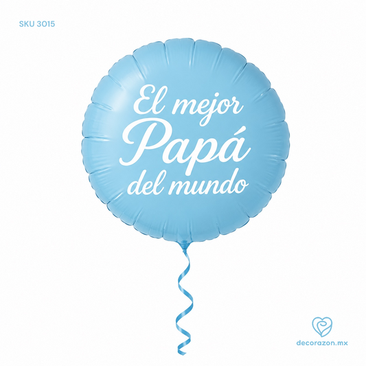 Globo redondo azul El mejor Papá del mundo