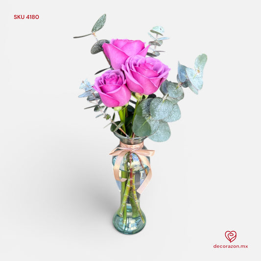 Violetero 3 rosas lila