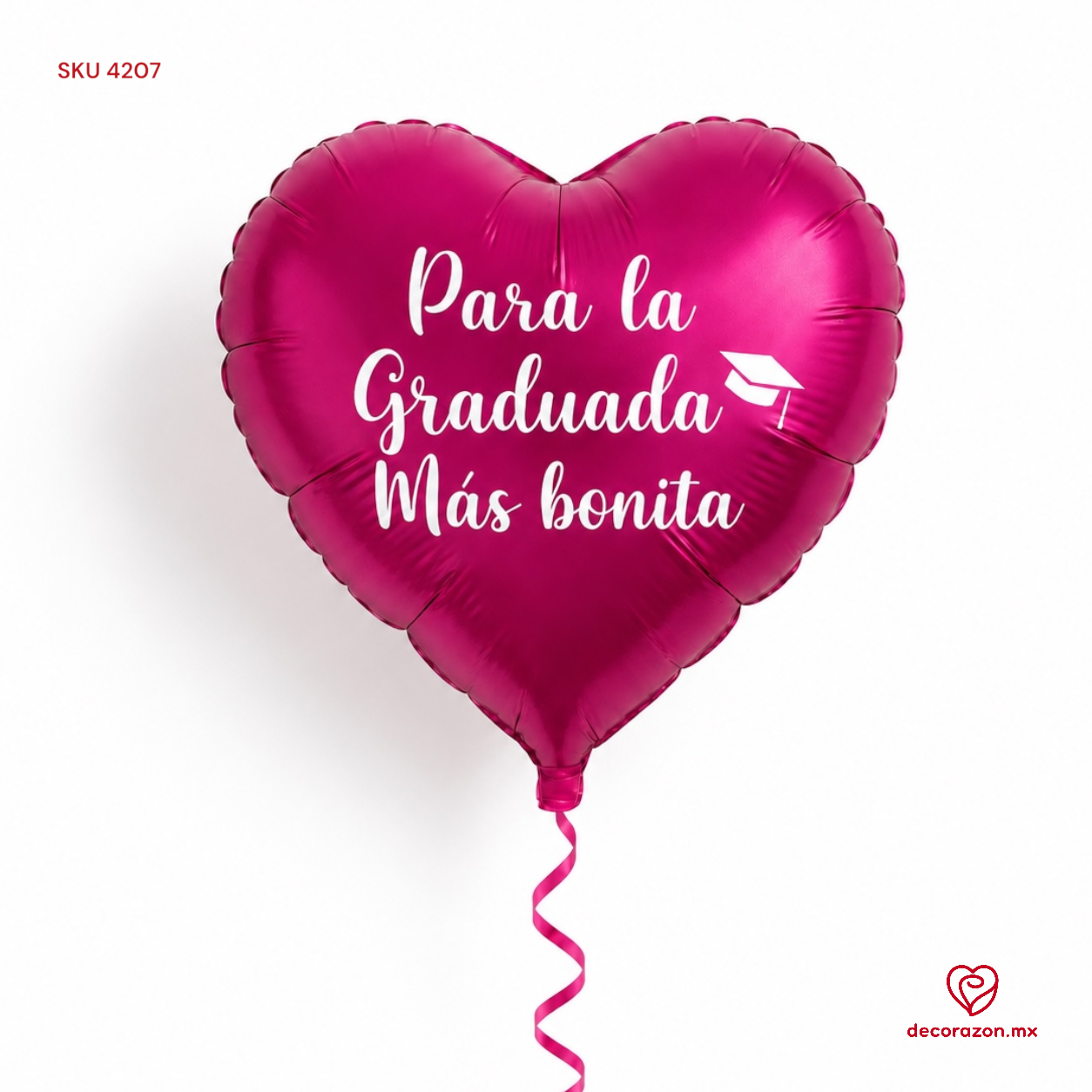 Globo corazón rosa Graduada