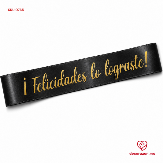 Listón negro Felicidades lo lograste