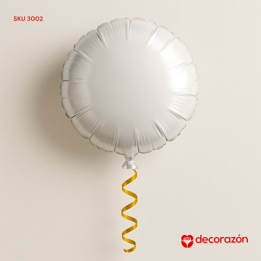 Globo metálico redondo 18’ blanco