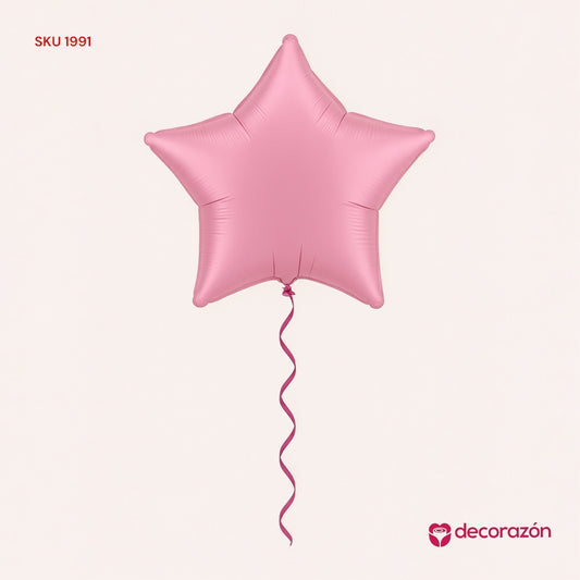 Globo metálico Estrella Rosa 22’