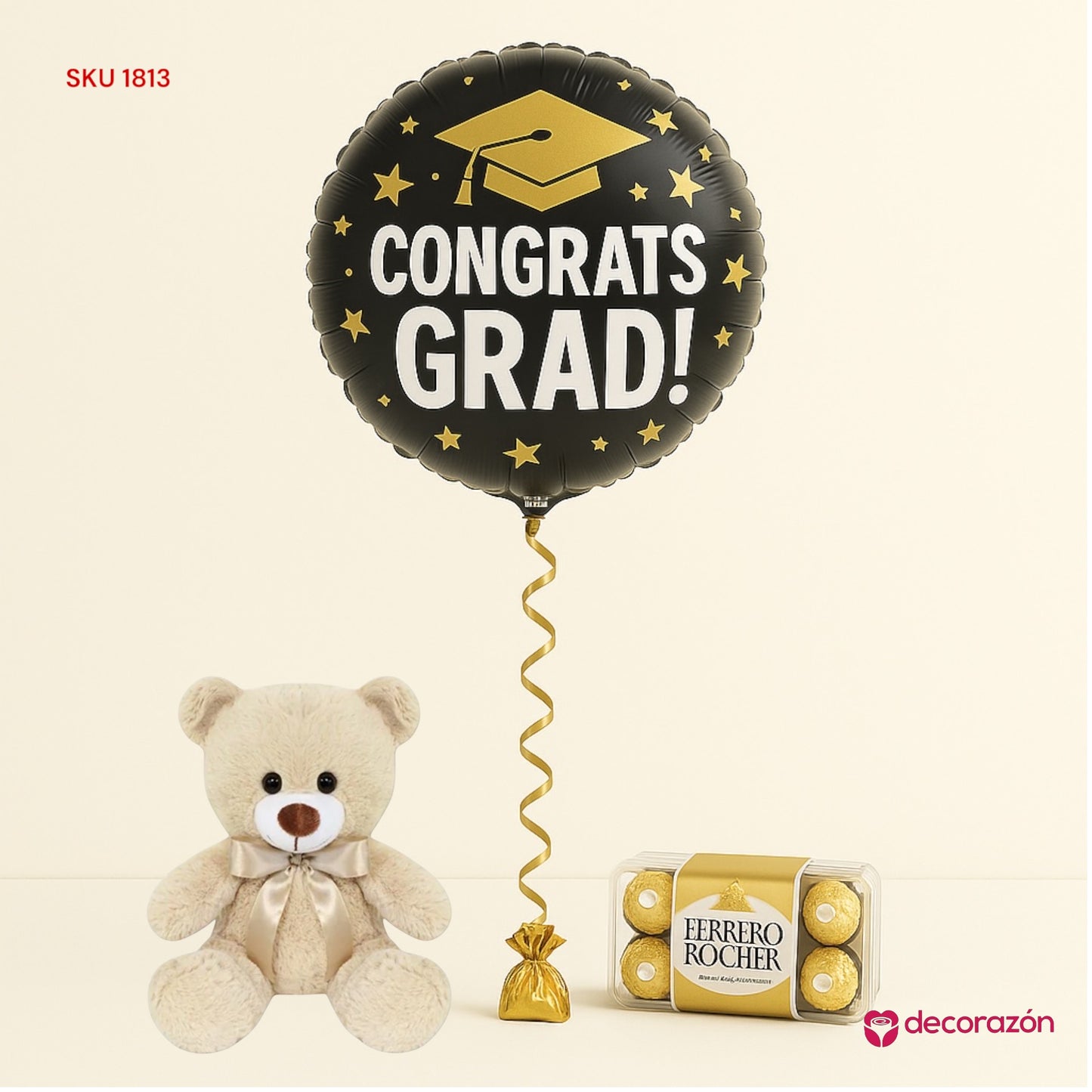 Osito,chocolates y globo Graduación