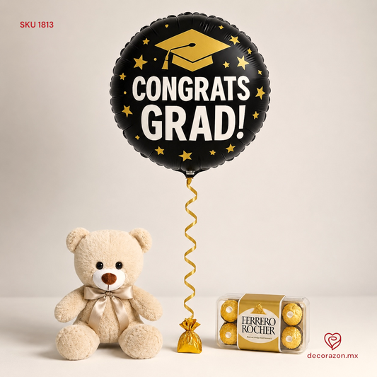 Osito,chocolates y globo Graduación